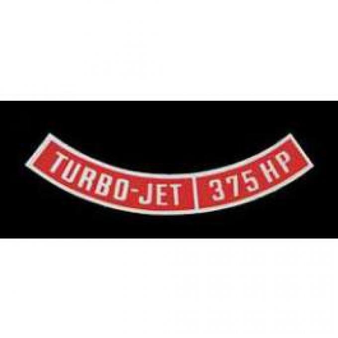 Full Size Chevy Air Cleaner Decal, 396ci/375hp, Turbo-Jet, 1965