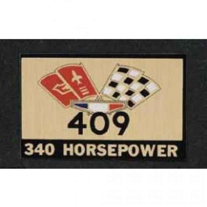 Full Size Chevy Air Cleaner Decal, 409ci/340hp, 1963-1965