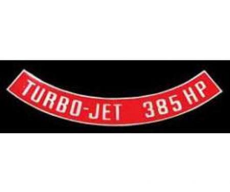 Full Size Chevy Air Cleaner Decal, Turbo-Jet, 427ci/385hp, 1967-1968