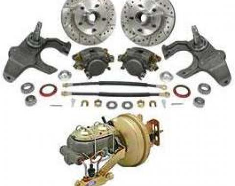 Full Size Chevy Front Drop Spindle Power Disc Brake Kit, 1965-1970