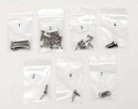 Full Size Chevy Exterior Trim Screw Set, Impala, 1964