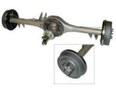 Full Size Chevy Rear End, 9, Complete, With 11 Drum Brakes & Stainless Steel Brake Lines, 1958