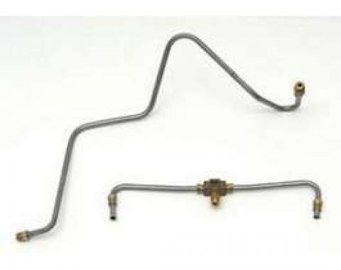 Full Size Chevy Tri-Power Pump To Carburetor Fuel Lines, With Brass Tee, 348ci, 1959-1961