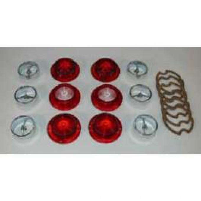 Full Size Chevy Taillight & Back-Up Light Lens Set, Impala, 1963