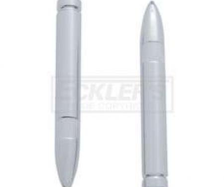 Chevy Door Lock Knobs, Bullet Cartridge, Chrome, 1958-1984