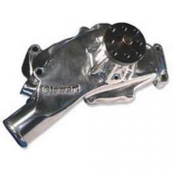 Full Size Chevy Short Hi-Flo Water Pump, Stewart, Polished Aluminum, Big Block