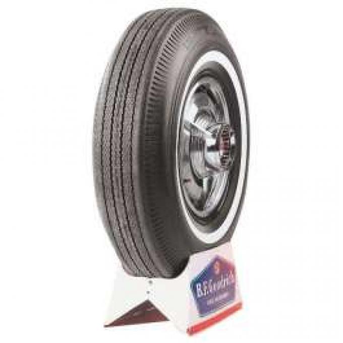 Full Size Chevy Tire, 8.00 x 14, With 1 White Wall, B.F. Goodrich Bias Ply, 1962-1964