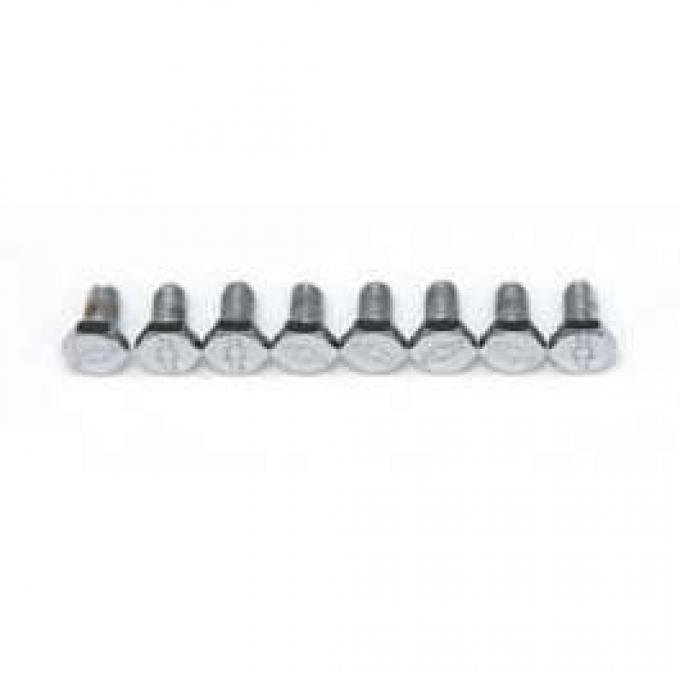 Full Size Chevy Bowtie Valve Cover Bolt Set, Chrome, With Steel Valve Covers, Small Block, 1958-1972