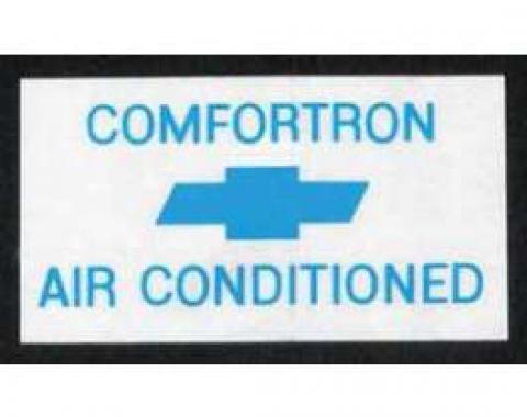 Full Size Chevy Window Comfortron Air Conditioning Decal, 1968-1970