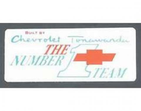 Full Size Chevy Valve Cover Decal, Tonawanda #1 Team, 1968-1972