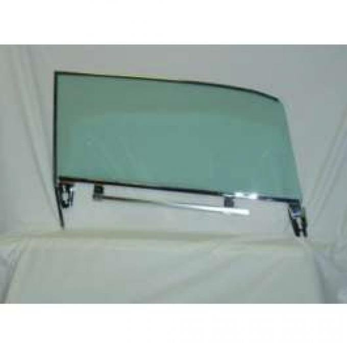 Full Size Chevy Door Glass Assembly, Right, Green Tinted, 1961-1962 Bel Air & 1961 Impala Hardtop