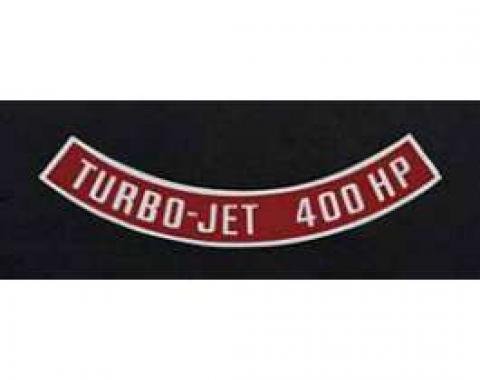 Full Size Chevy Air Cleaner Decal, 409ci/400hp, Turbo-Jet, 1965