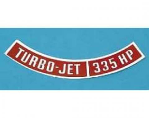 Full Size Chevy Air Cleaner Decal, Turbo-Jet, 427ci/335hp, 1969