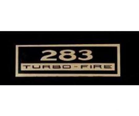 Full Size Chevy Valve Cover Decal, Turbo-Fire, 283ci, 1962-1963