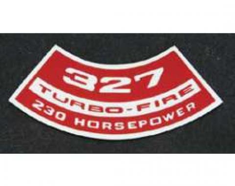 Full Size Chevy Air Cleaner Decal, 327ci/230hp Turbo-Fire, 1965-1972