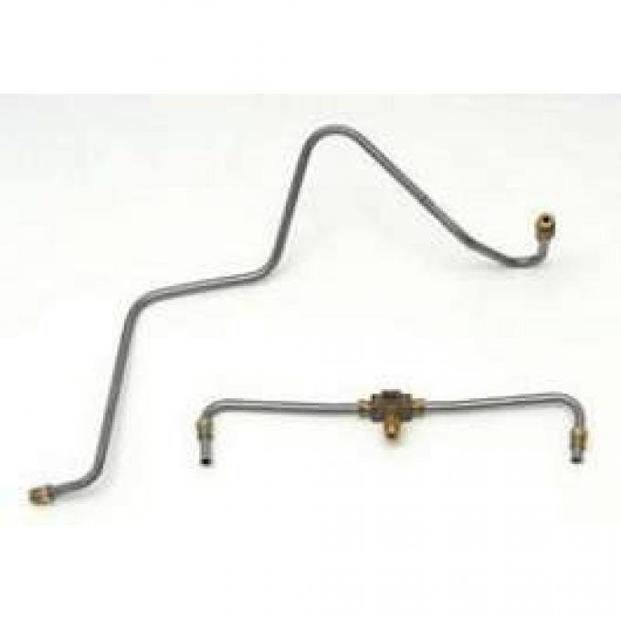 Full Size Chevy Tri-Power Pump To Carburetor Fuel Lines, With Brass Tee, 348ci, 1959-1961