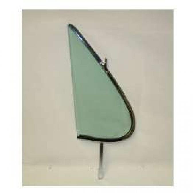 Full Size Chevy Vent Glass Assembly, Left, Green Tinted, 1961-1962 Bel Air, Impala Hardtop & Convertible, 1961-1962