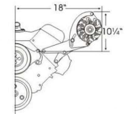 Full Size Chevy Alternator Conversion Kit, 348 & 409ci, 1962