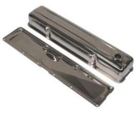 Full Size Chevy Valve & Pushrod Side Cover Set, 235ci 6-Cylinder, Chrome, 1958-1962