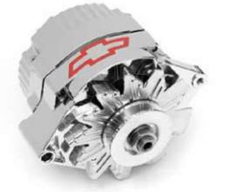 Full Size Chevy Alternator, Chrome, With Bowtie Logo, 60 Amp, 1-Wire,1958-1972