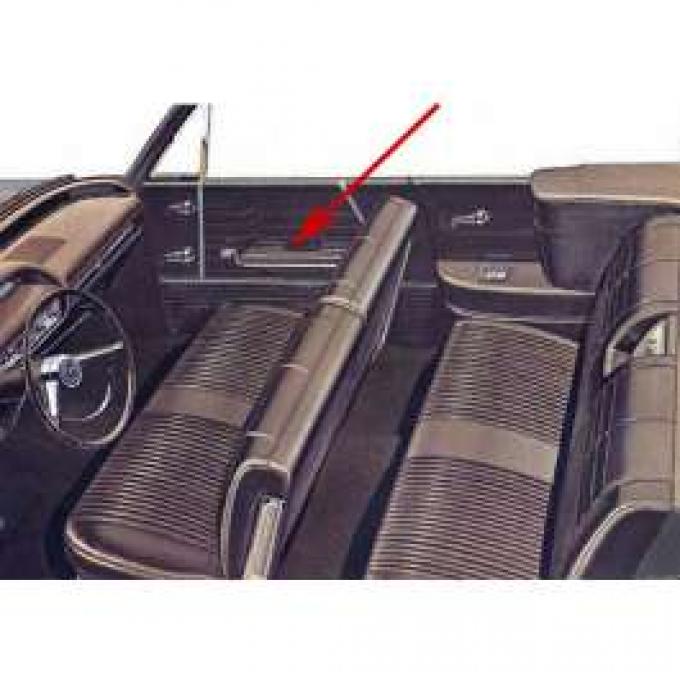 Full Size Chevy Armrest Pads, 2-Door Hardtop & Convertible, Impala, Black, 1962-1964