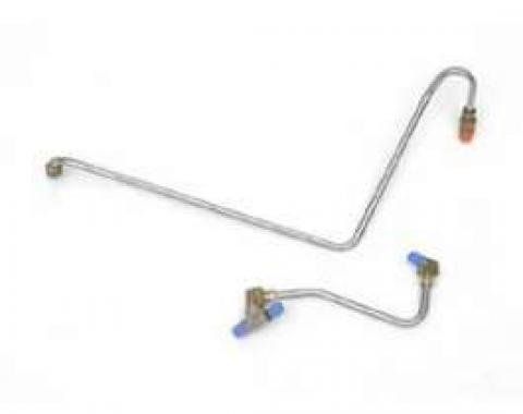 Full Size Chevy Fuel Lines, Pump To Carburetor, Stainless Steel, With 2 x 4bbl, 1962