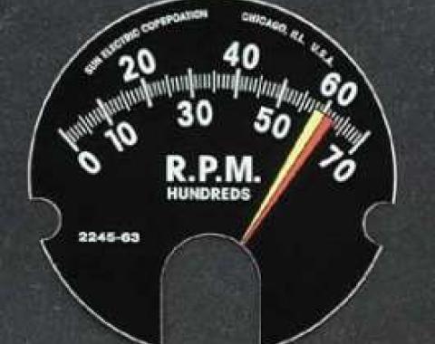 Full Size Chevy Tachometer Face Decal, 7000 RPM & 6200 Red Line, 1962