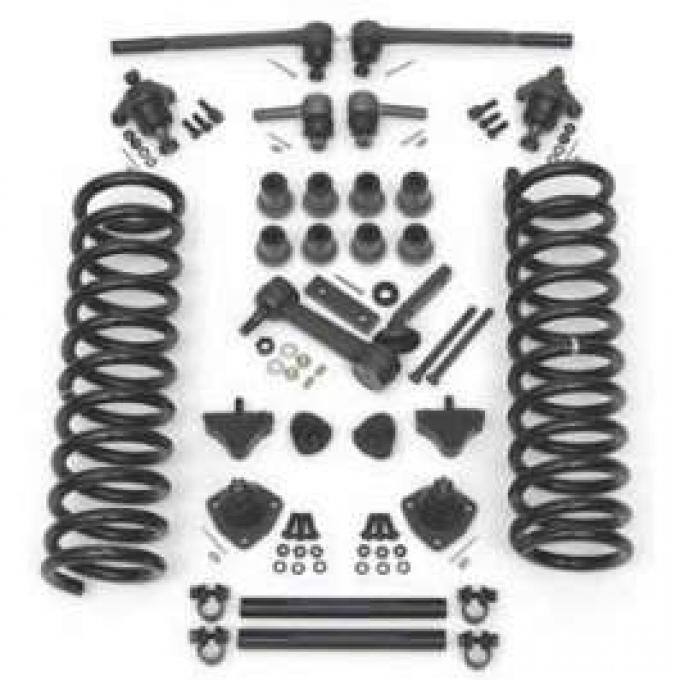 Full Size Chevy Front End Suspension Rebuild Kit, With Standard Coil Springs & Poly Bushings, 1961-1964