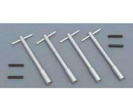 Full Size Chevy Valve Cover Wing Bolt Set, Chrome, 1958-1972