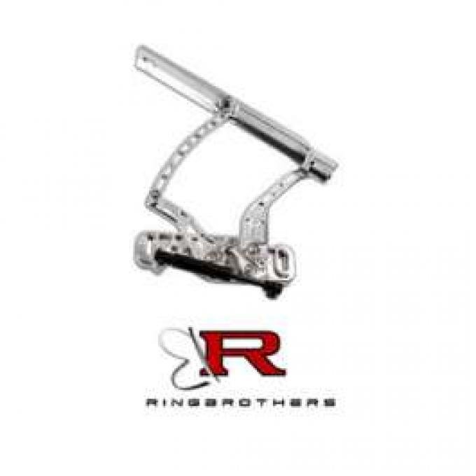 Full Size Chevy Hood Hinges, Billet Aluminum, Air Frame, Natural, With Steel Hood, 1970