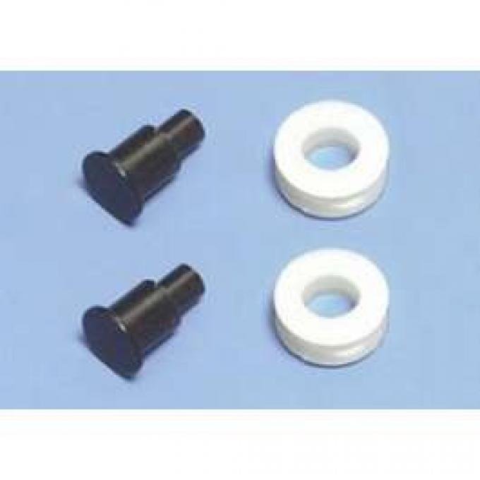 Full Size Chevy Door Nylon Window Rollers & Rivets, 1/4 Diameter, Grooved, 1958-1965