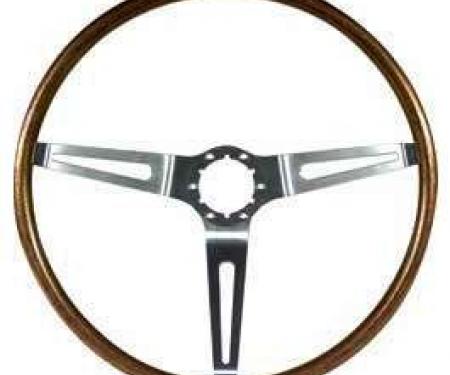 Full Size Chevy Steering Wheel, Simulated Walnut Wood, 1967-1968