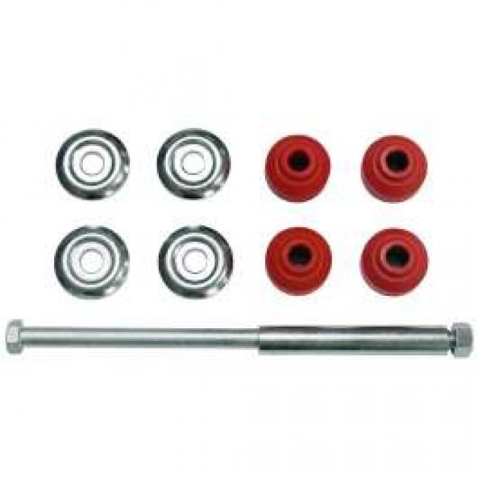 Chevy Sway Bar End Link Set With Red Bushings, Front, 1958-1964