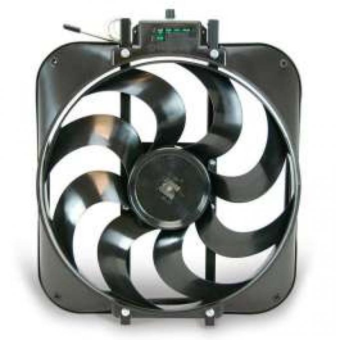 Full Size Chevy Electric Cooling Fan, S Blade, Black Magic, Flex-A-Lite, 1959-1972