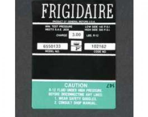 Full Size Chevy Air Conditioning Compressor Decal, Frigidaire, 1966