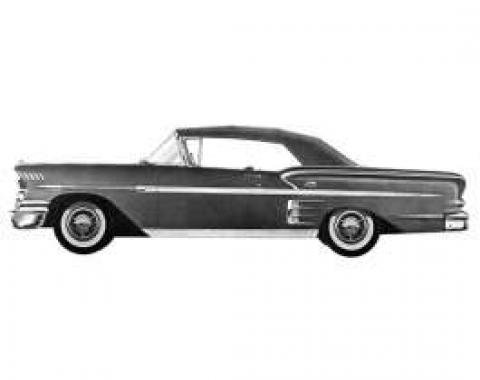 Full Size Chevy Convertible Top, White, Impala, 1958