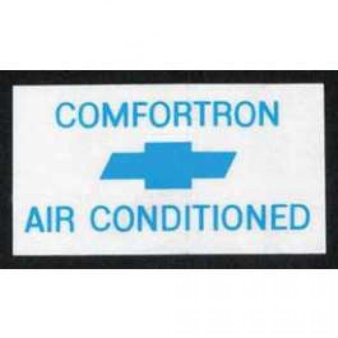 Full Size Chevy Window Comfortron Air Conditioning Decal, 1968-1970