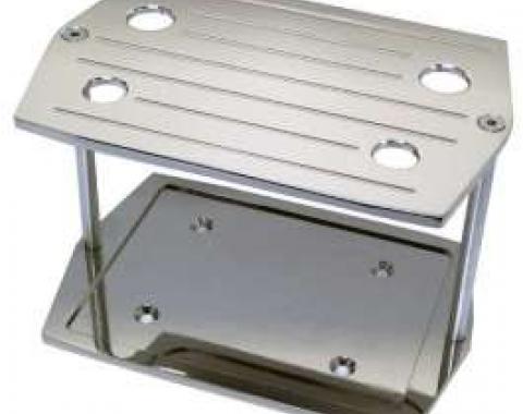 Chevy Aluminum Polished Ball Milled Optima Battery Tray, 1958-1985