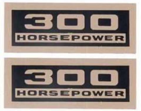 Full Size Chevy Valve Cover Decals, 300hp, 1962-1965