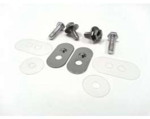 Full Size Chevy Door Glass Rear Channel Hardware Adjustment Plates, 2-Door Hardtop & Convertible, 1961-1964