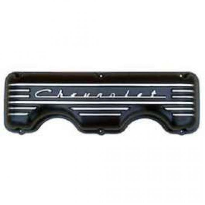 Full Size Chevy Valve Covers, 348ci & 409ci, Black Powder Coated, 1958-1965