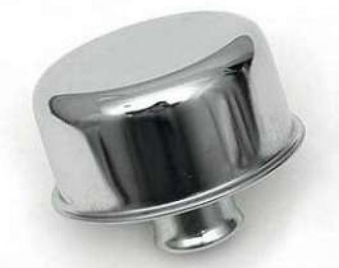 Full Size Chevy Oil Breather Cap, Push In, Chrome, 1958-1972