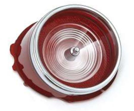 Full Size Chevy Back-Up Light Lens, With Trim Ring, Impala, 1965