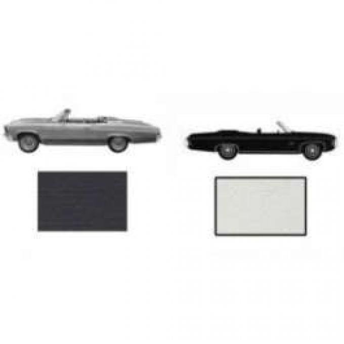 Full Size Chevy Convertible Top With Pads & Tinted Glass Window, Impala, White Top, 1965-1970