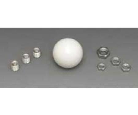 Full Size Chevy 2 Gear Shifter Ball, Solid White, 1958-1964