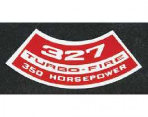 Full Size Chevy Air Cleaner Decal, 327ci/350hp Turbo-Fire, 1965-1972