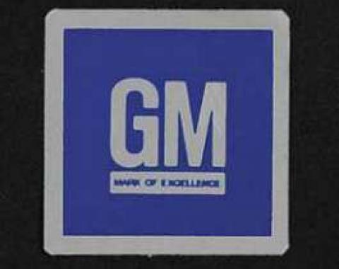Full Size Chevy Door Decal, GM Mark Of Excellence, 1967Late-1973