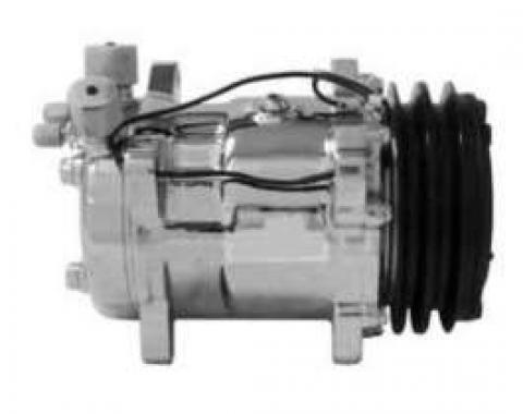 Full Size Chevy Air Conditioning Compressor, Chrome, Sanden 508 & 134A,V-Belt System, 1958-1972