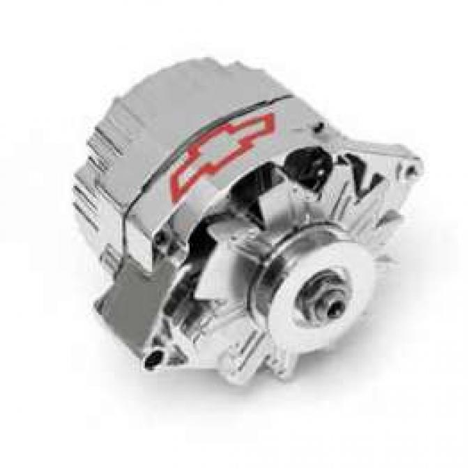 Full Size Chevy Alternator, Chrome, With Bowtie Logo, 60 Amp, 1958-1972