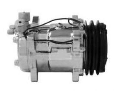 Full Size Chevy Air Conditioning Compressor, Chrome, Sanden 508 & 134A,V-Belt System, 1958-1972